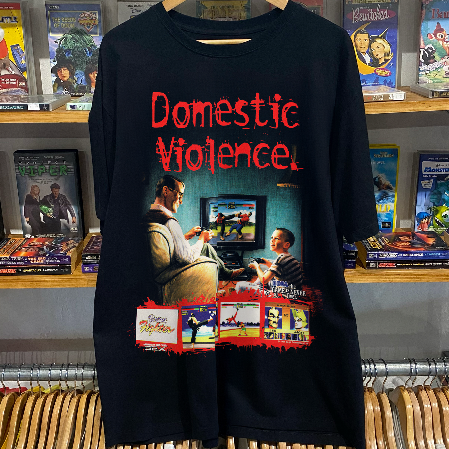 SEGA 'DOMESTIC VIOLENCE' PROMO BLACK T-SHIRT