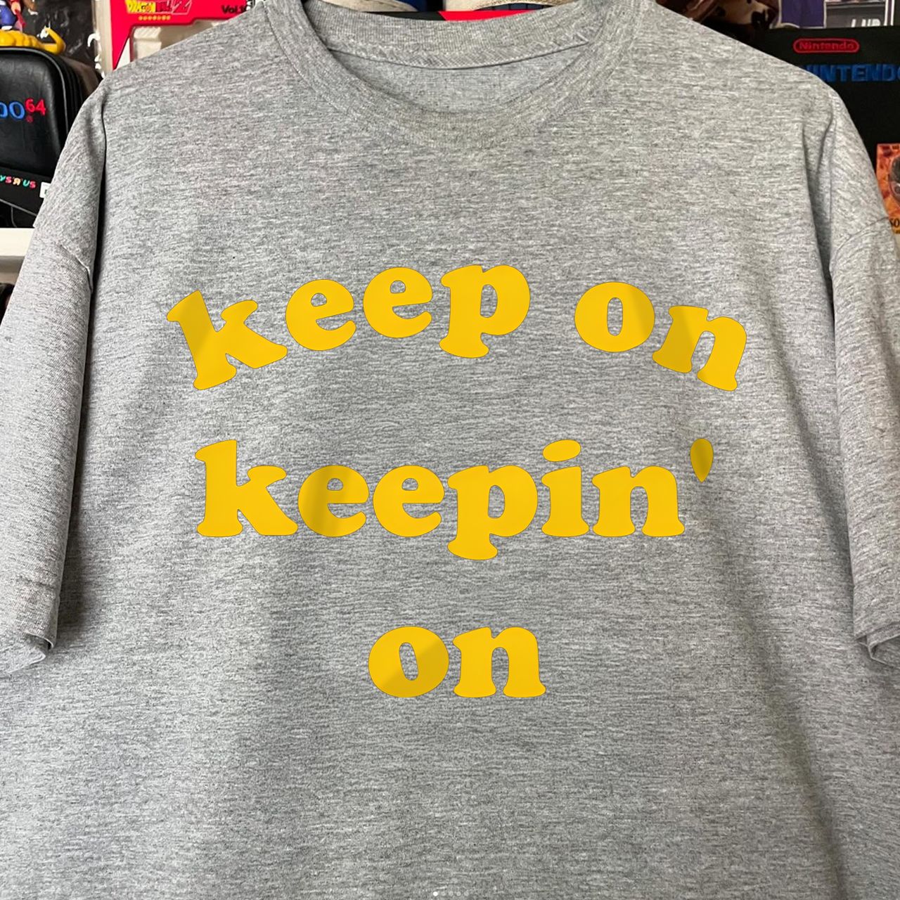 KEEP ON KEEPIN' ON GREY MARLE T-SHIRT