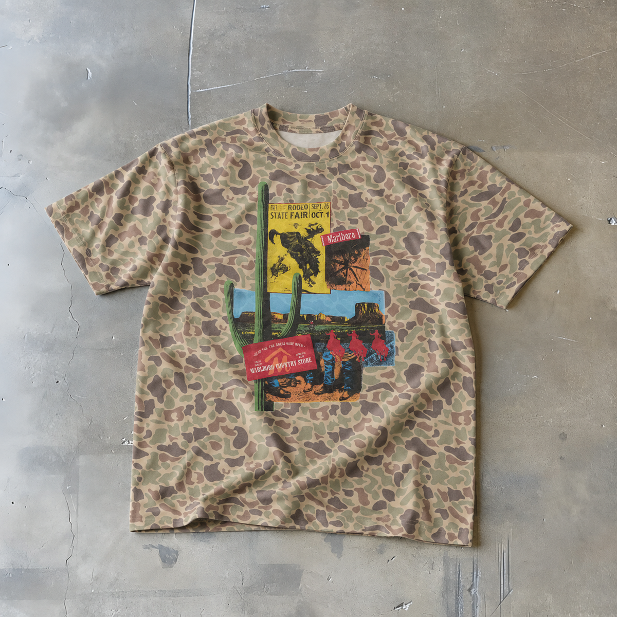 Marlboro Rodeo State Fair Vintage Duck Camo Tee