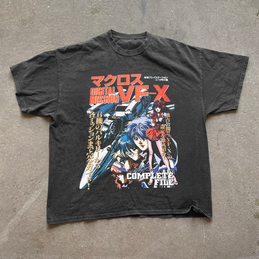 Macross 'Digital Mission : VF-X' Black Vintage Washed Tee