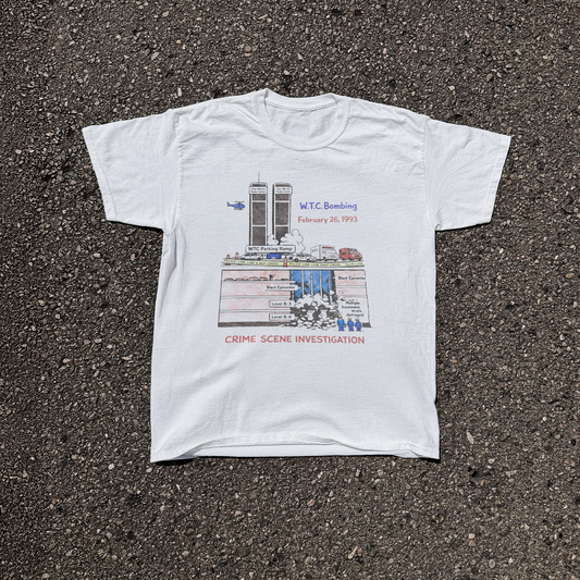 1993 'World Trade Centre' Carpark Bomb Vintage Washed White Tee