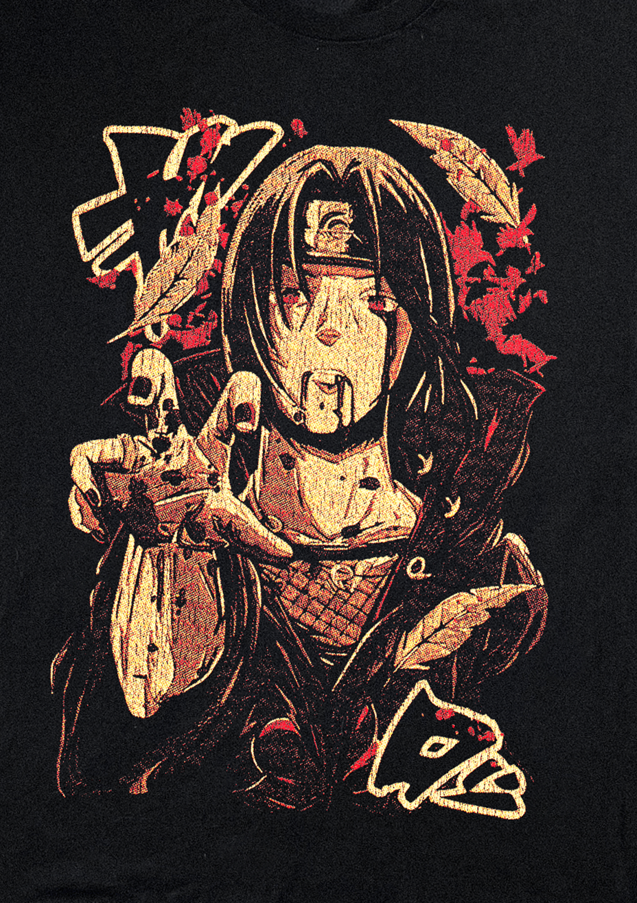 ITACHI UCHIHA NARUTO VINTAGE BLACK T-SHIRT