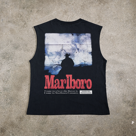 Country 'Herd' Heavy Faded Black Cut-Off Tee