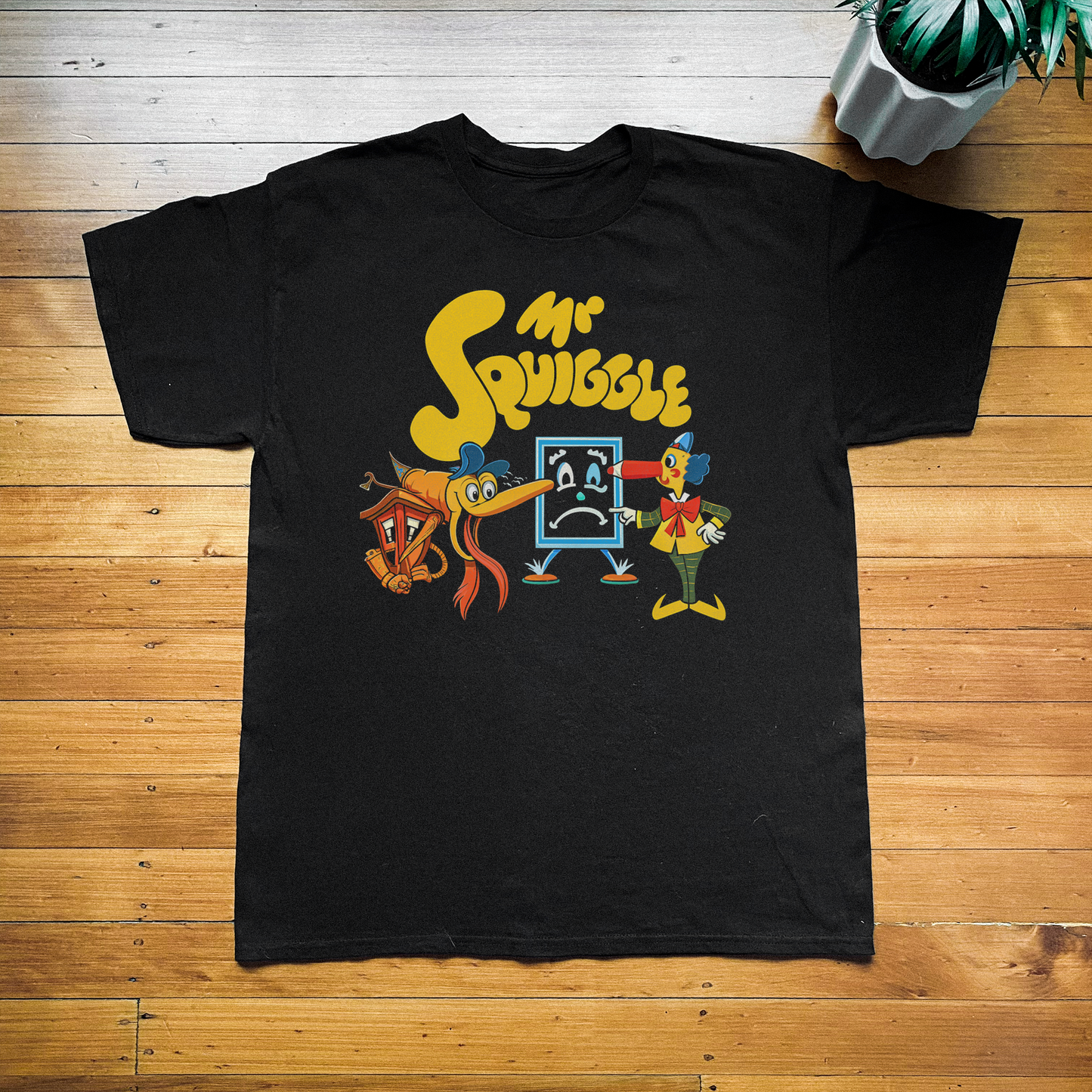 90S 'Mr Squiggle' Classic Black Tee