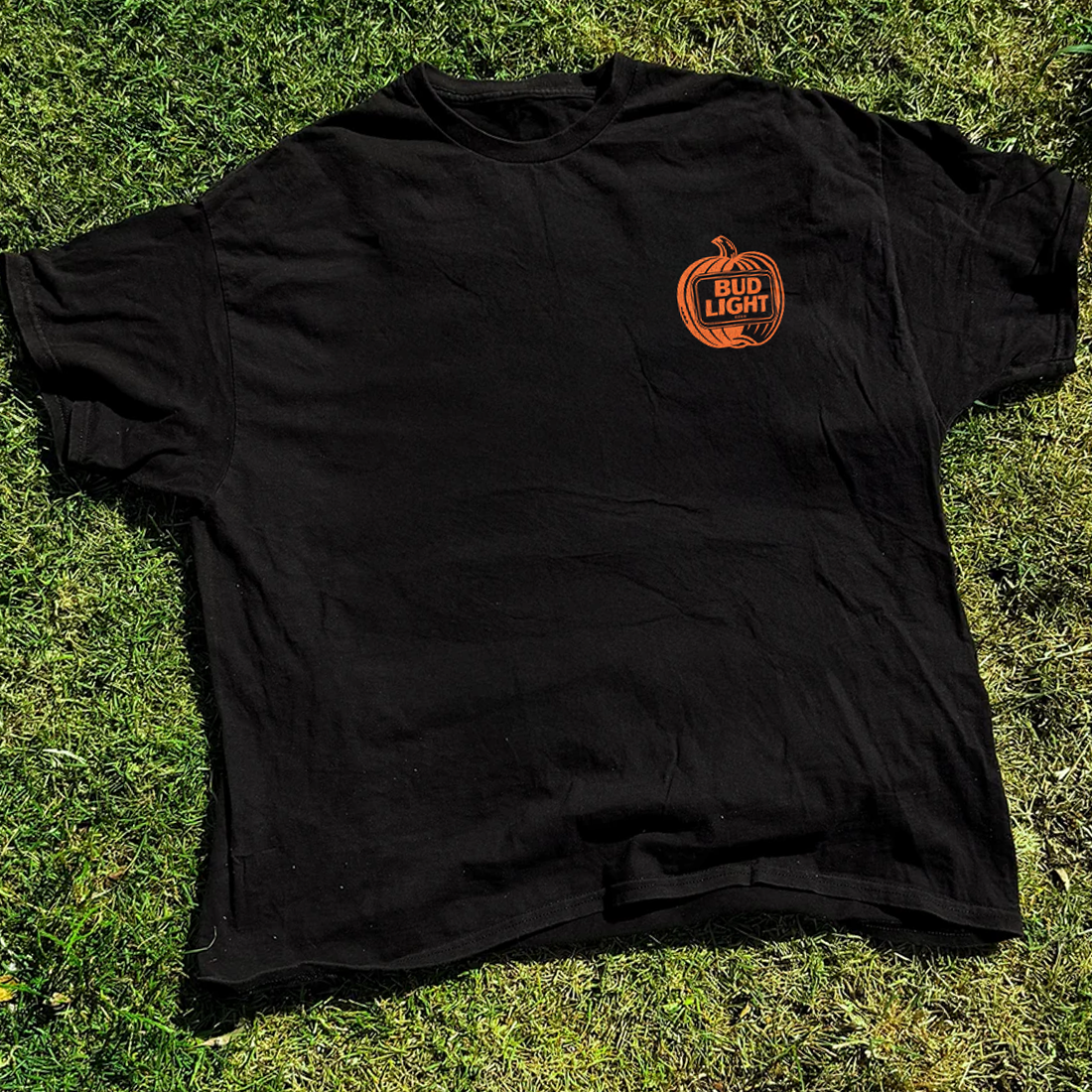 Bud Light Halloween Monsters Front And Back Print Black Tee