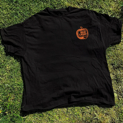 Bud Light Halloween Monsters Front And Back Print Black Tee