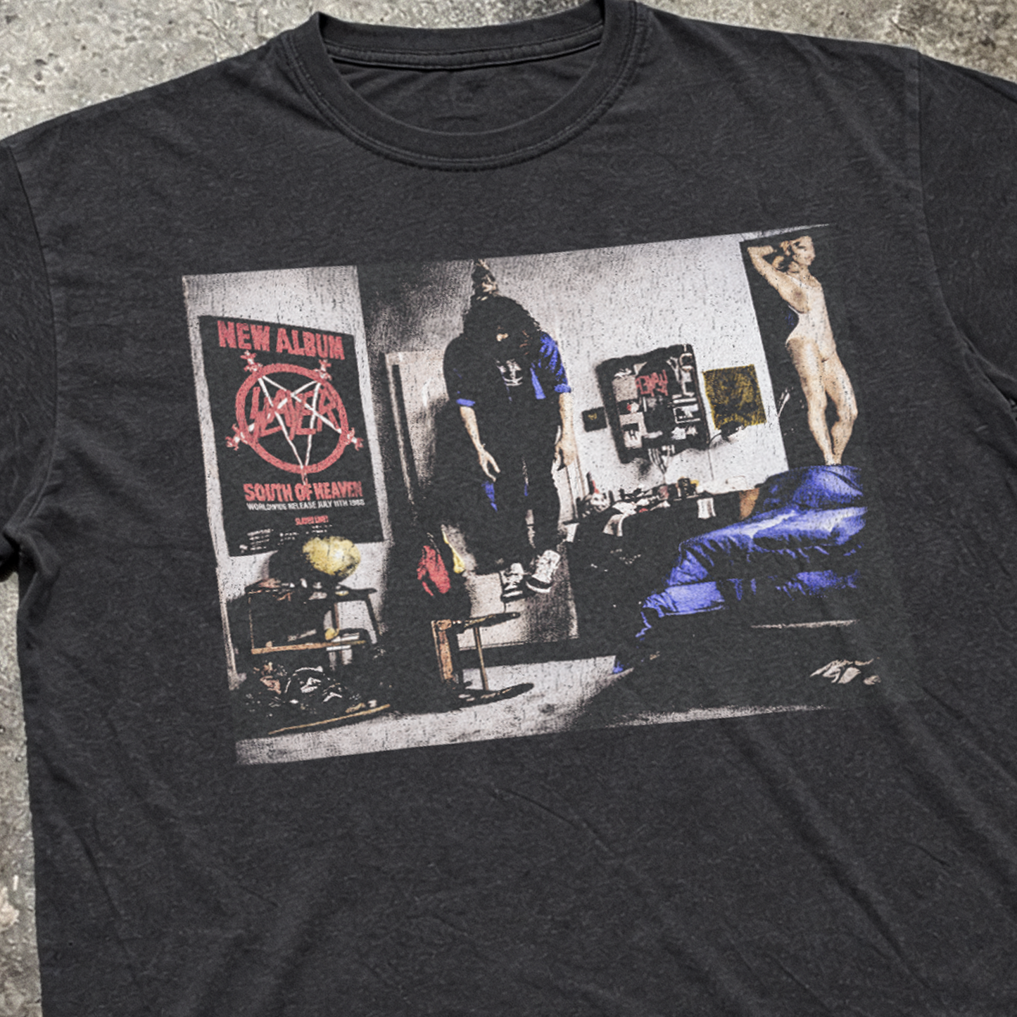 Insane Slayer 'Mandatory Suicide' 1988 Promo Vintage Washed Tee