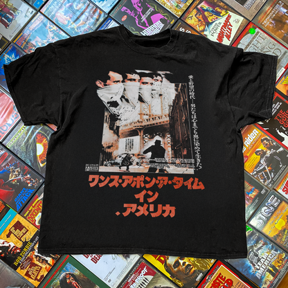 'Once Upon a Time In America' 1981 Japanese Poster Washed Black Vintage Tee