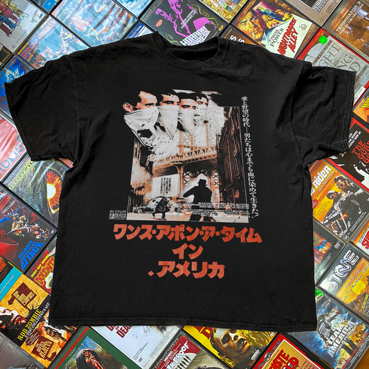 'Once Upon a Time In America' 1981 Japanese Poster Washed Black Vintage Tee