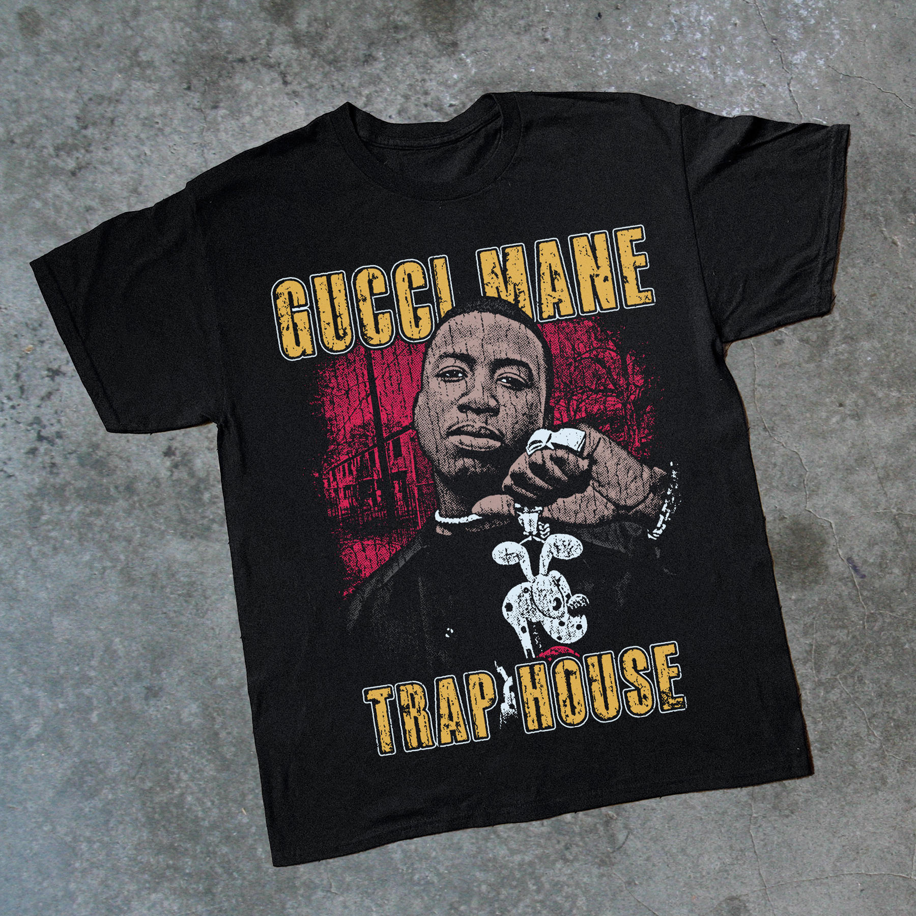 GUCCI MVNE TRVP HOUSE BLACK T-SHIRT