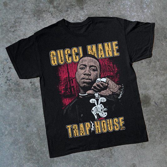 GUCCI MVNE TRVP HOUSE BLACK T-SHIRT