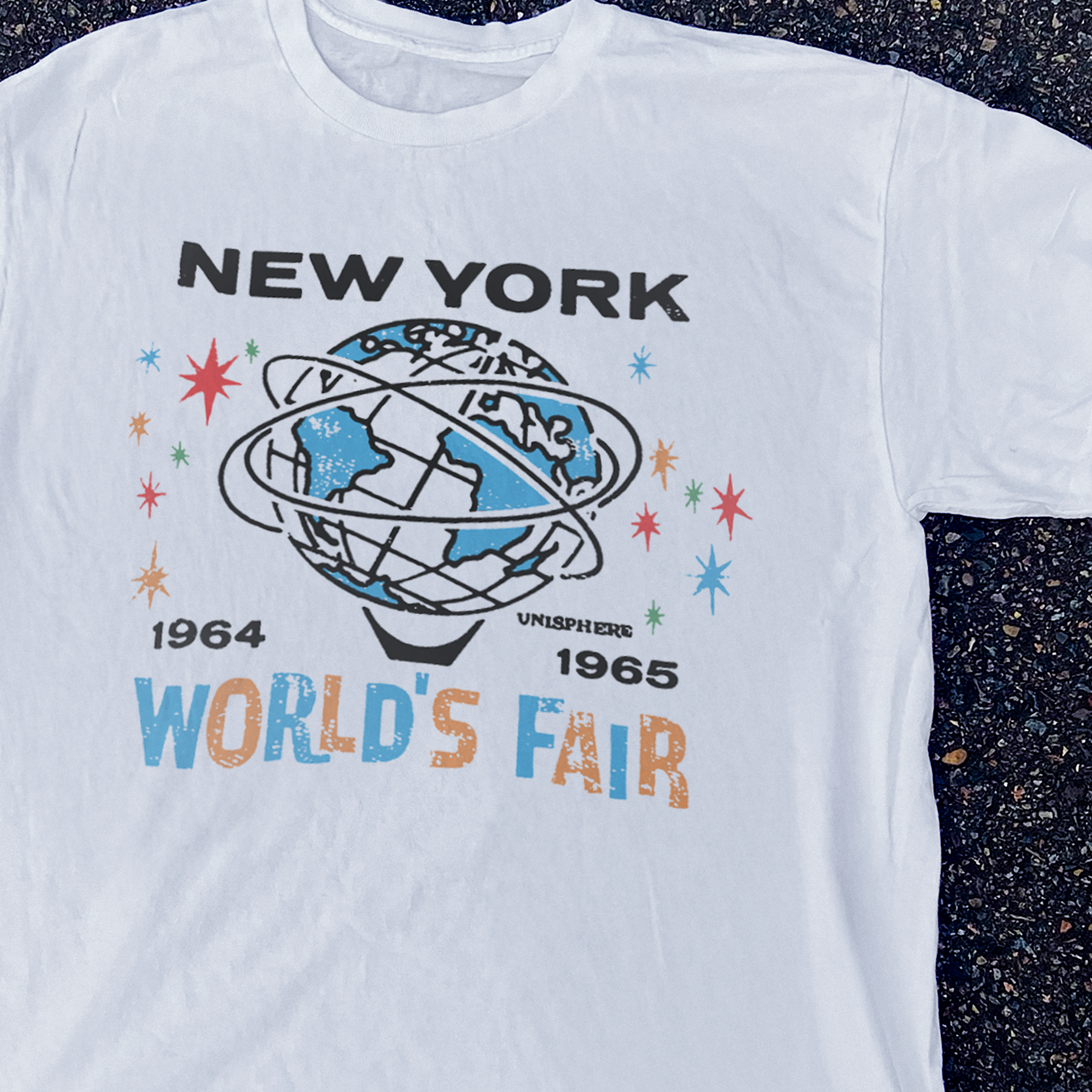 1964 NEW YORK 'WORLDS FAIR' WHITE T-SHIRT