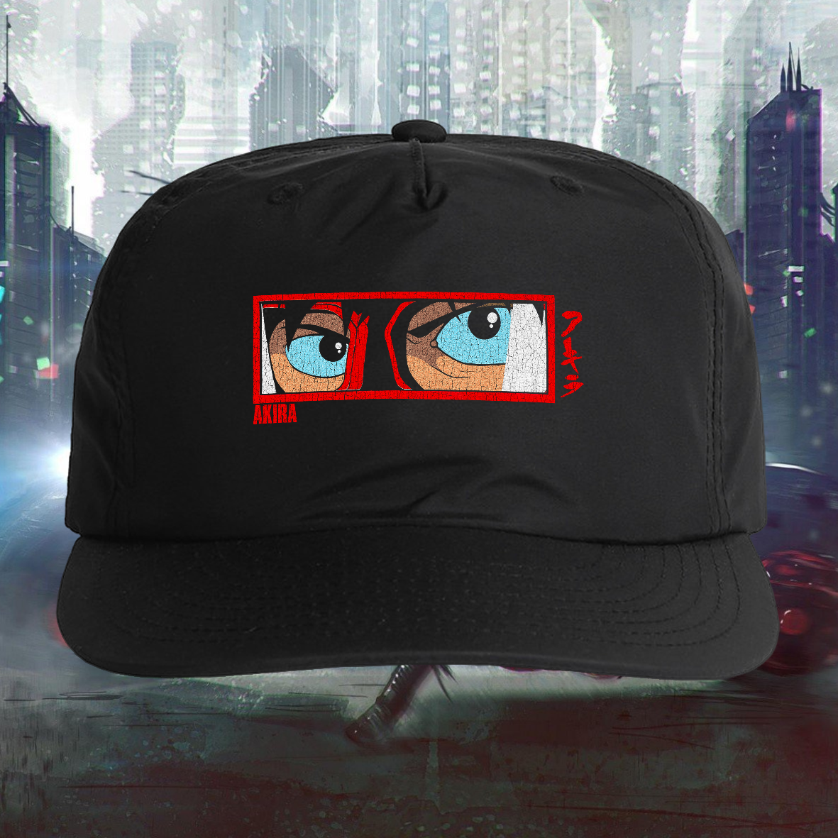 AKIRA BLOCK BLACK NYLON SNAPBACK