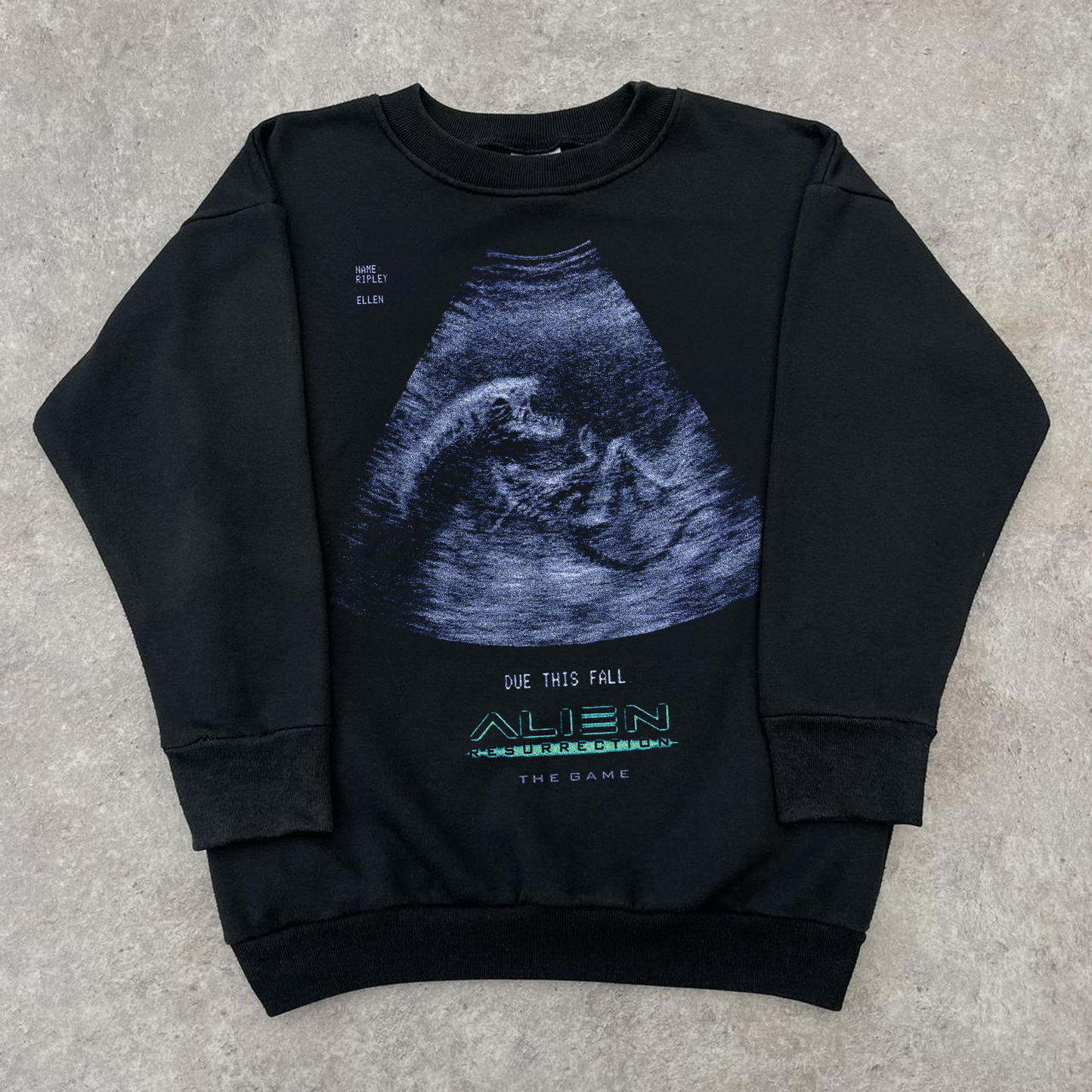 'ALIEN: RESURRECTION' GAME MERCH '00 VINTAGE BLACK RELAXED CREWNECK