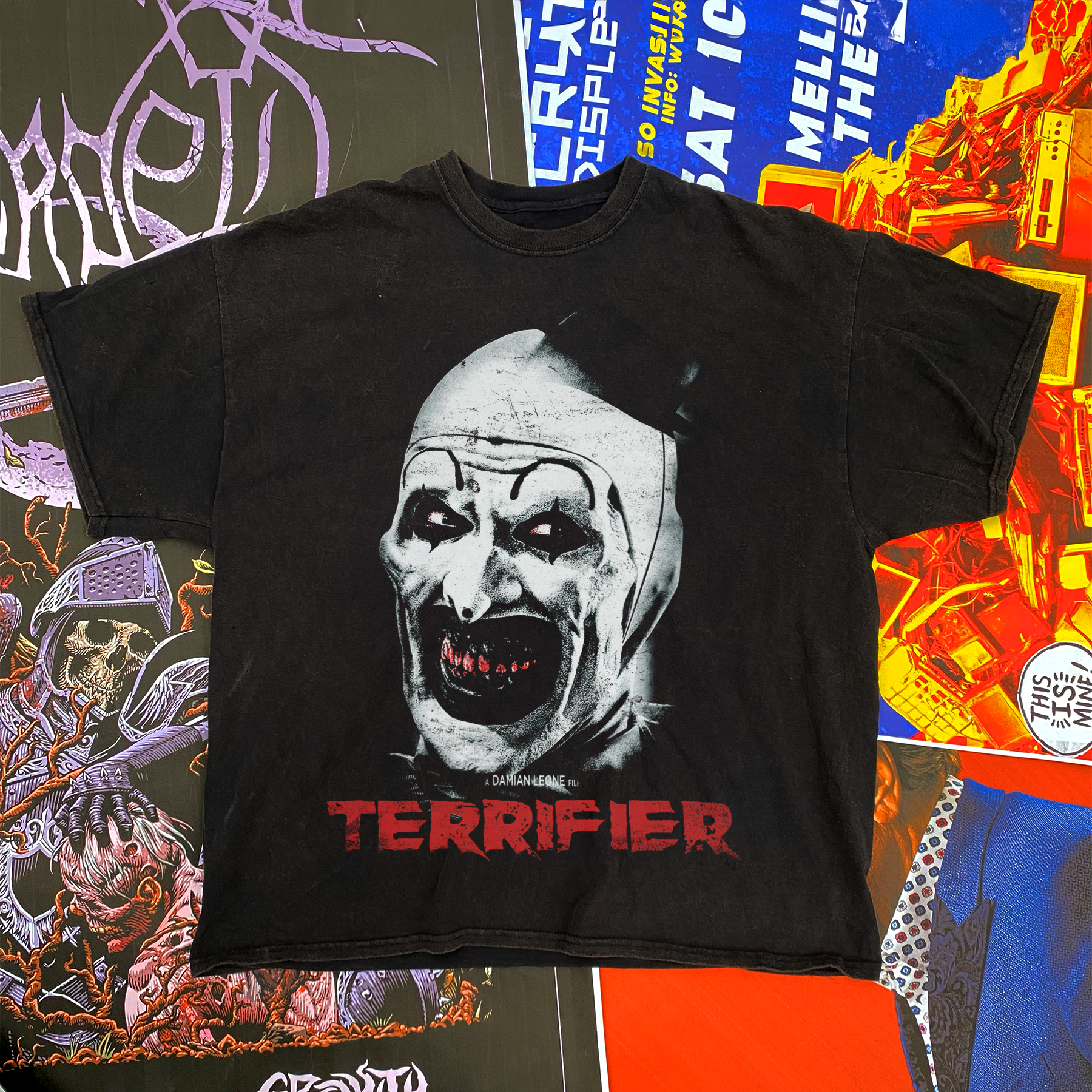 'TERRIFIER' 2016 WASHED BLACK T-SHIRT