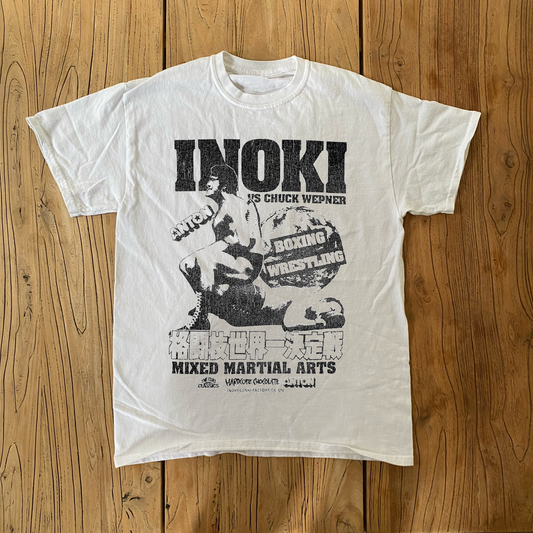 ANTONIO INOKI VS CHUCK WEPNER PROMO BLACK T-SHIRT