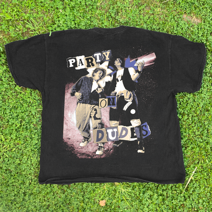 BILL AND TED 'PARTY ON, DUDES' VINTAGE BLACK T-SHIRT