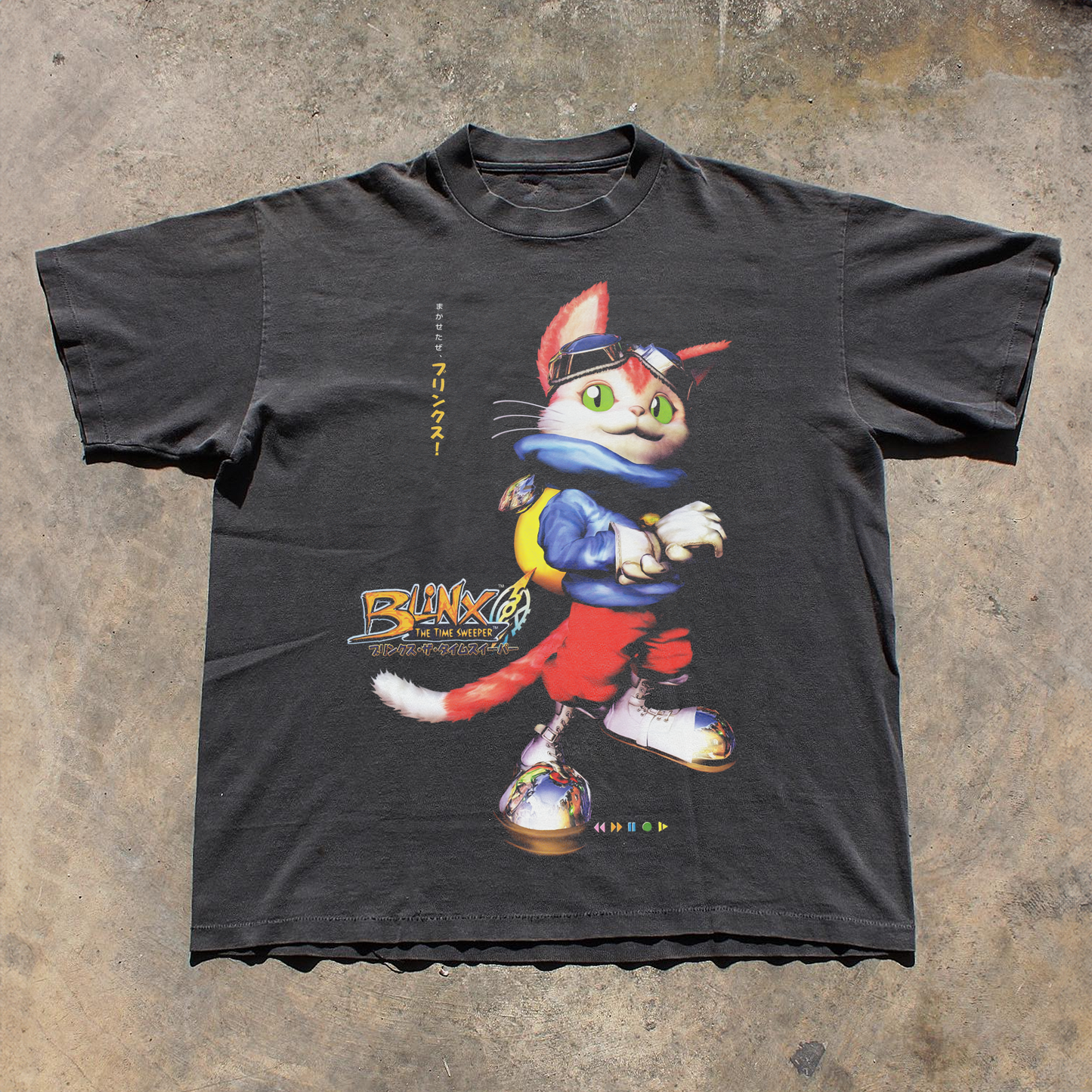 2000s XBOX 'BLINX: THE TIME SWEEPER' WASHED BLACK T-SHIRT