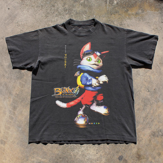 2000s XBOX 'BLINX: THE TIME SWEEPER' WASHED BLACK T-SHIRT