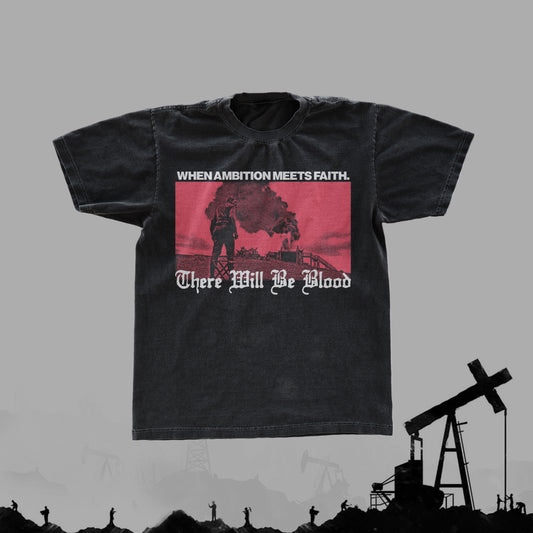 VINTAGE THERE W1LL BE BL00D BLACK T-SHIRT