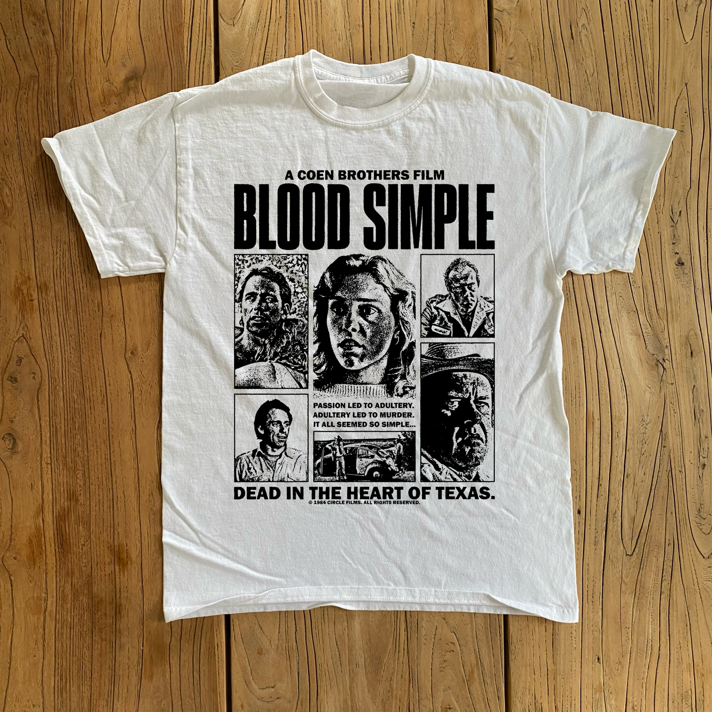 BLOOD SIMPLE PROMO WHITE T-SHIRT