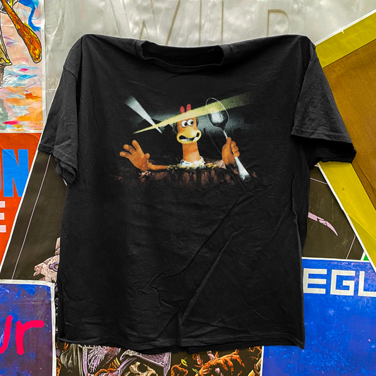 2000 PROMO 'CHICKEN RUN' TUNNEL BLACK T-SHIRT