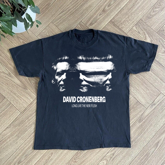DAVID CRONENBERG 'LONG LIVE THE NEW FLESH' BLACK T-SHIRT