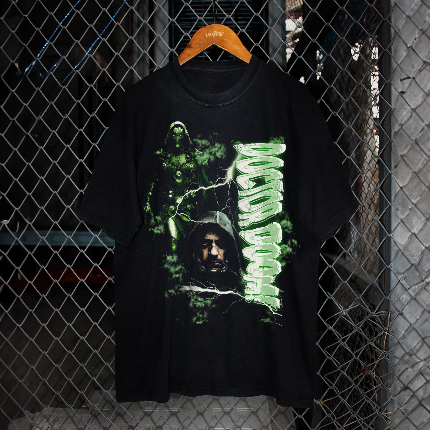 'DR DOOM STARK' BLACK T-SHIRT