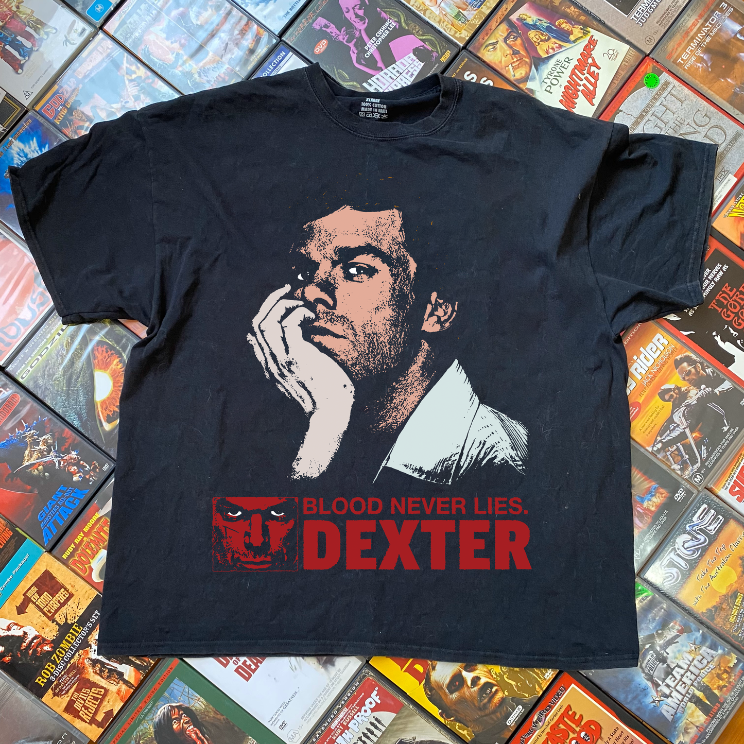 DEXTER PROMO WASHED BLACK T-SHIRT