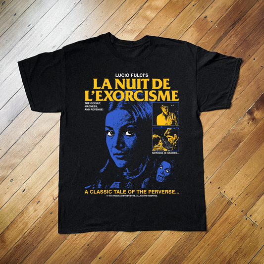 LUCIO FULCI'S DON'T TORTURE A DUCKING BLACK T-SHIRT