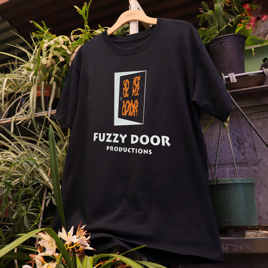 RETRO 'FUZZY DOOR' BLACK PROMO T-SHIRT