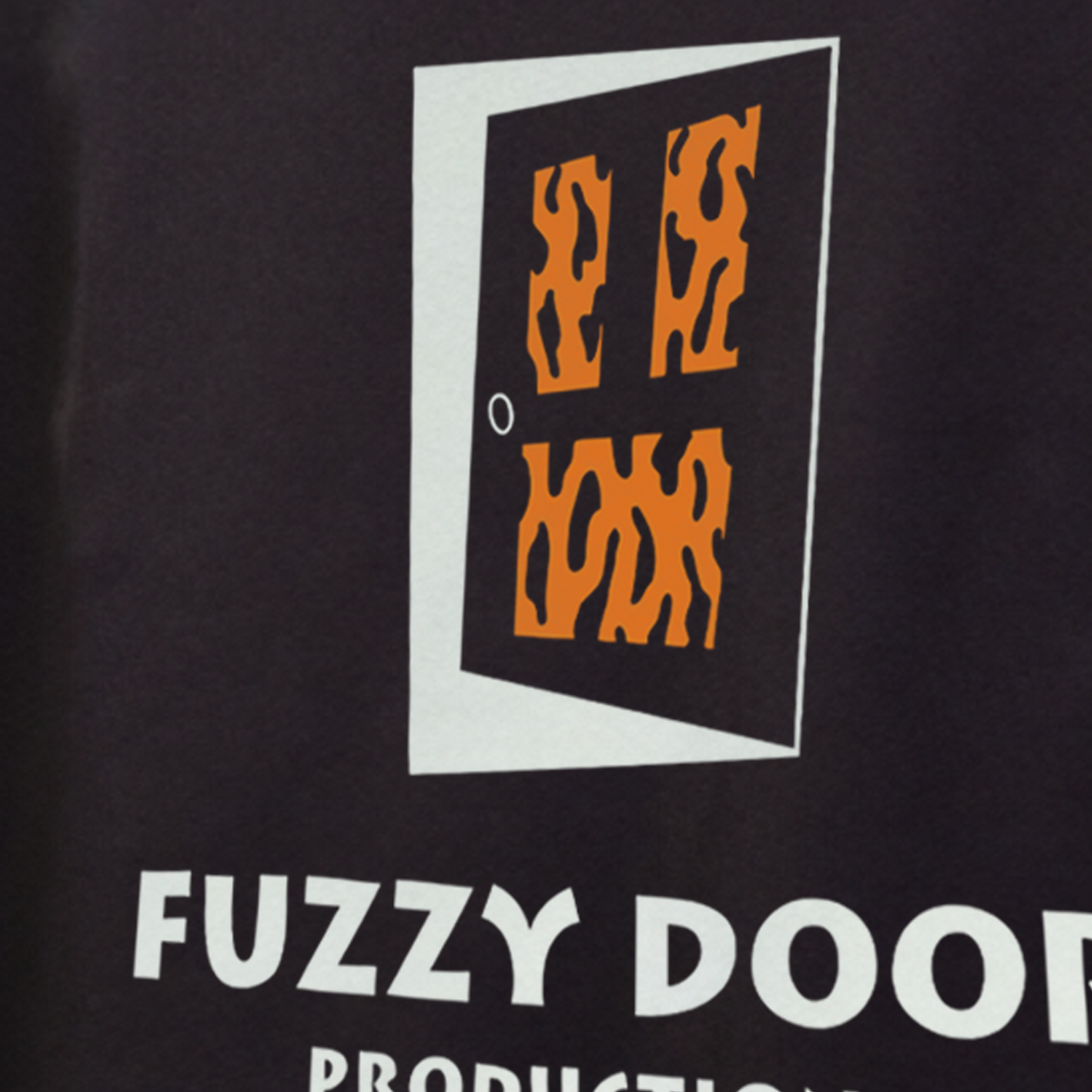 RETRO 'FUZZY DOOR' BLACK PROMO T-SHIRT