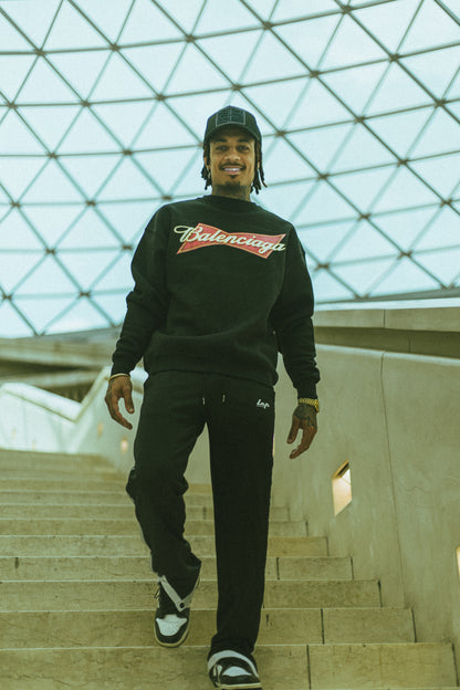 BALWEISER PREMIUM BLACK RELAXED CREWNECK