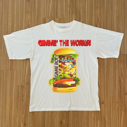 RETRO GAMEBOY 'BURGER' WHITE T-SHIRT