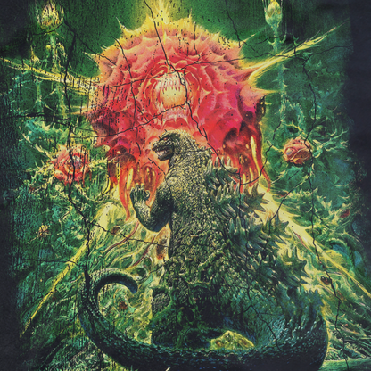 VINTAGE 'GODZILLA VS BIOLANTE' 1989 WASHED BLACK T-SHIRT