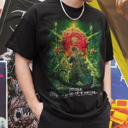 VINTAGE 'GODZILLA VS BIOLANTE' 1989 WASHED BLACK T-SHIRT
