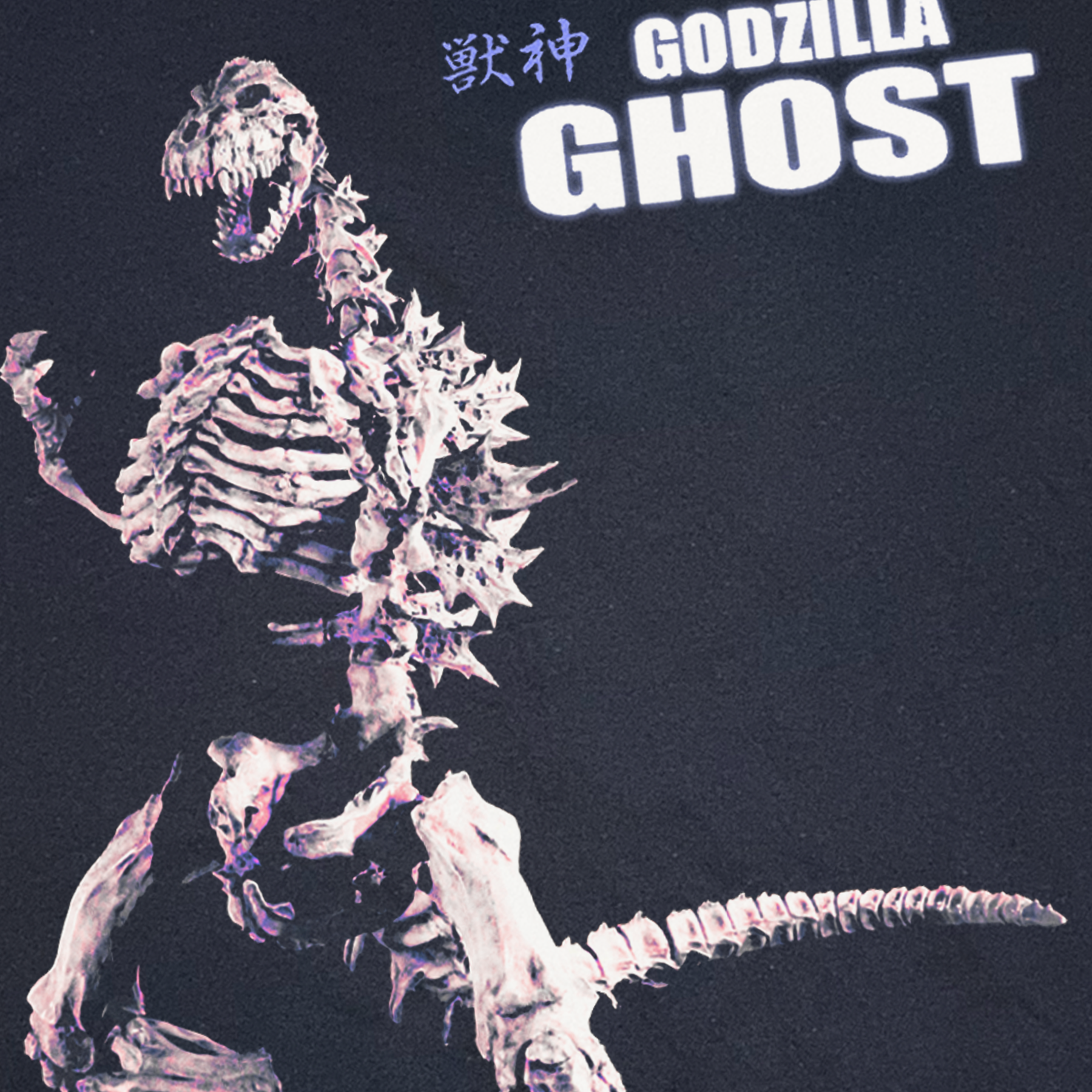 'GODZILLA GHOST' WASHED BLACK T-SHIRT
