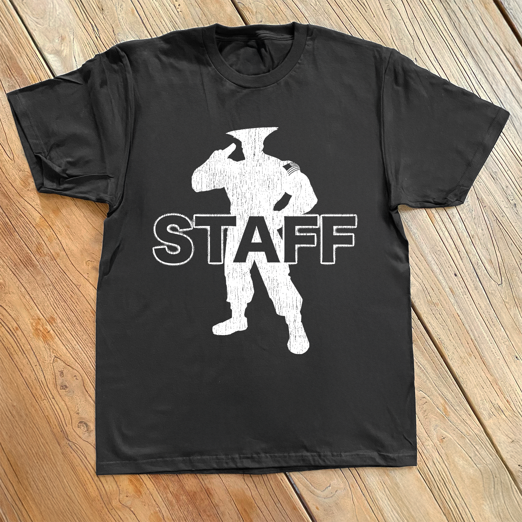 1994 STREET FIGHTER II CHAMPIONSHIP 'GUILE' STAFF BLACK T-SHIRT