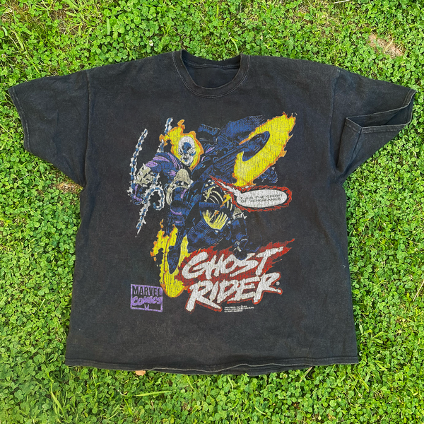 Vintage 1993 Marvel Comic Ghost Rider Promo Vintage Black T-Shirt