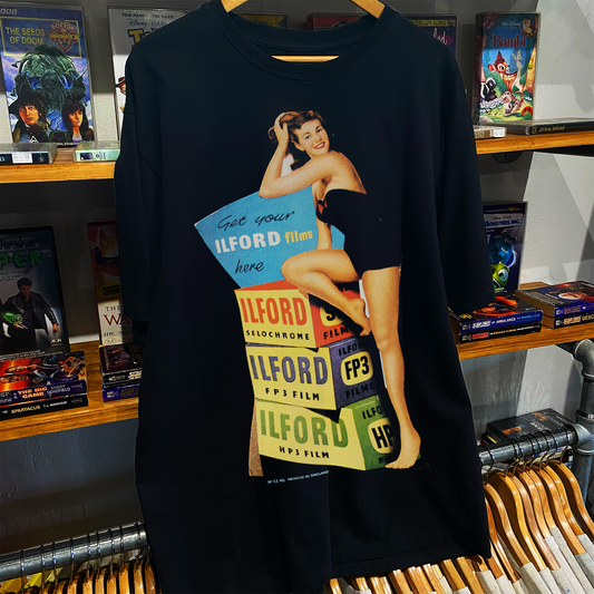 VINTAGE ILFORD 'STACK' 60s BLACK T-SHIRT