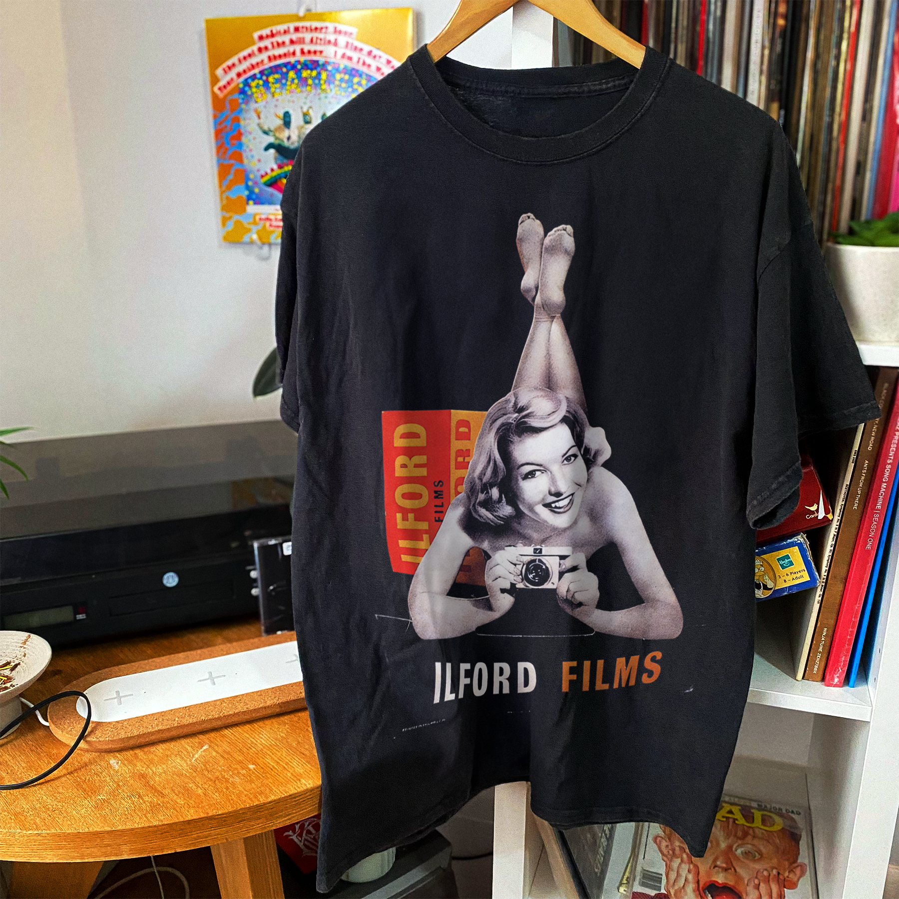 VINTAGE ILFORD 'FILMS' 60s BLACK T-SHIRT