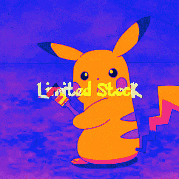 ILLUSTRATOR PIKACHU WASHED BLACK T-SHIRT