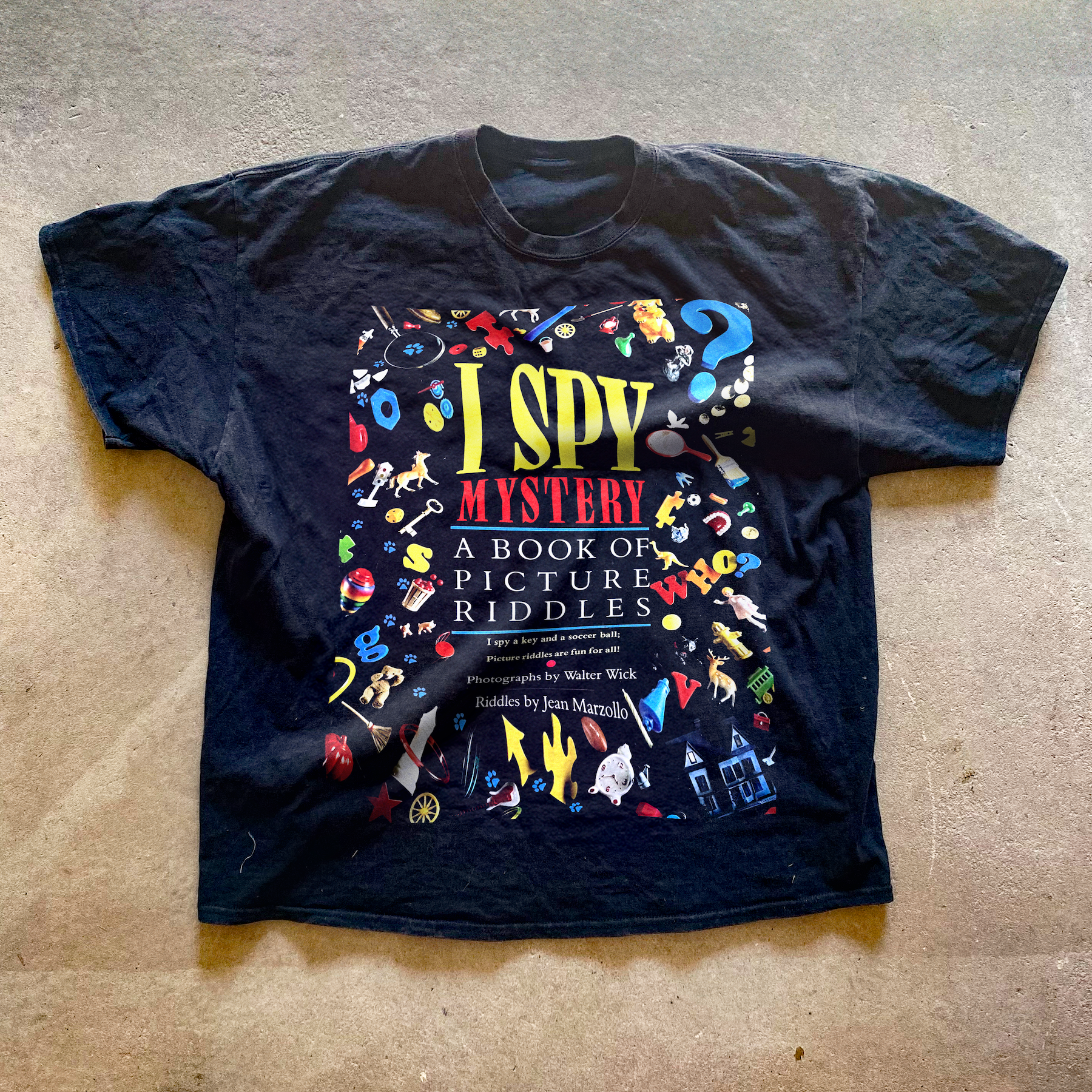 90s PROMO 'I SPY: MYSTERY' WASHED BLACK T-SHIRT