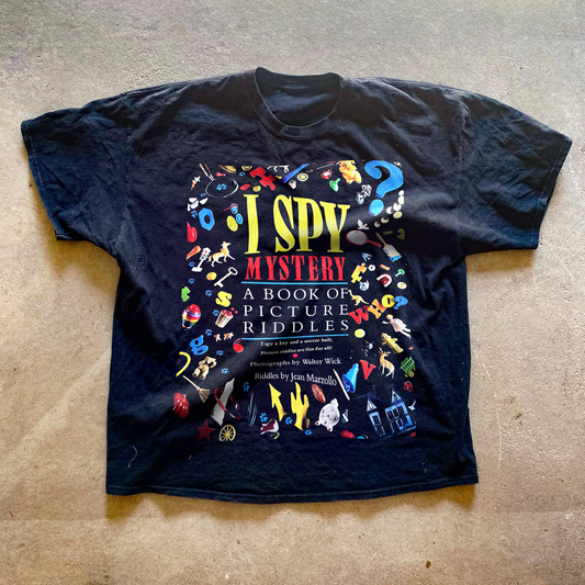 90s PROMO 'I SPY: MYSTERY' WASHED BLACK T-SHIRT