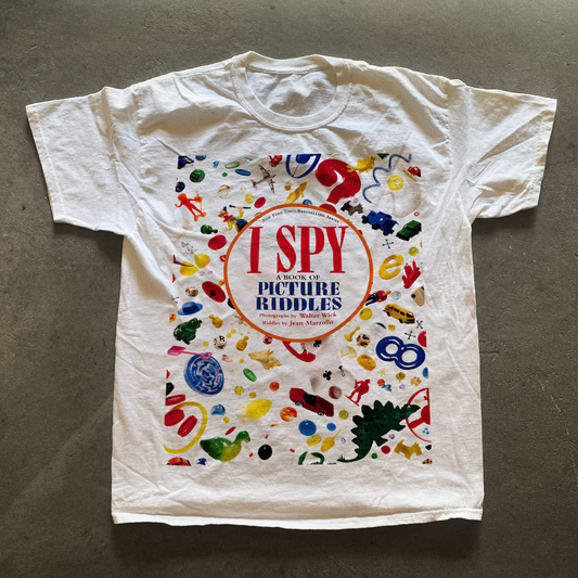90s PROMO 'I SPY: RIDDLES' WASHED WHITE T-SHIRT