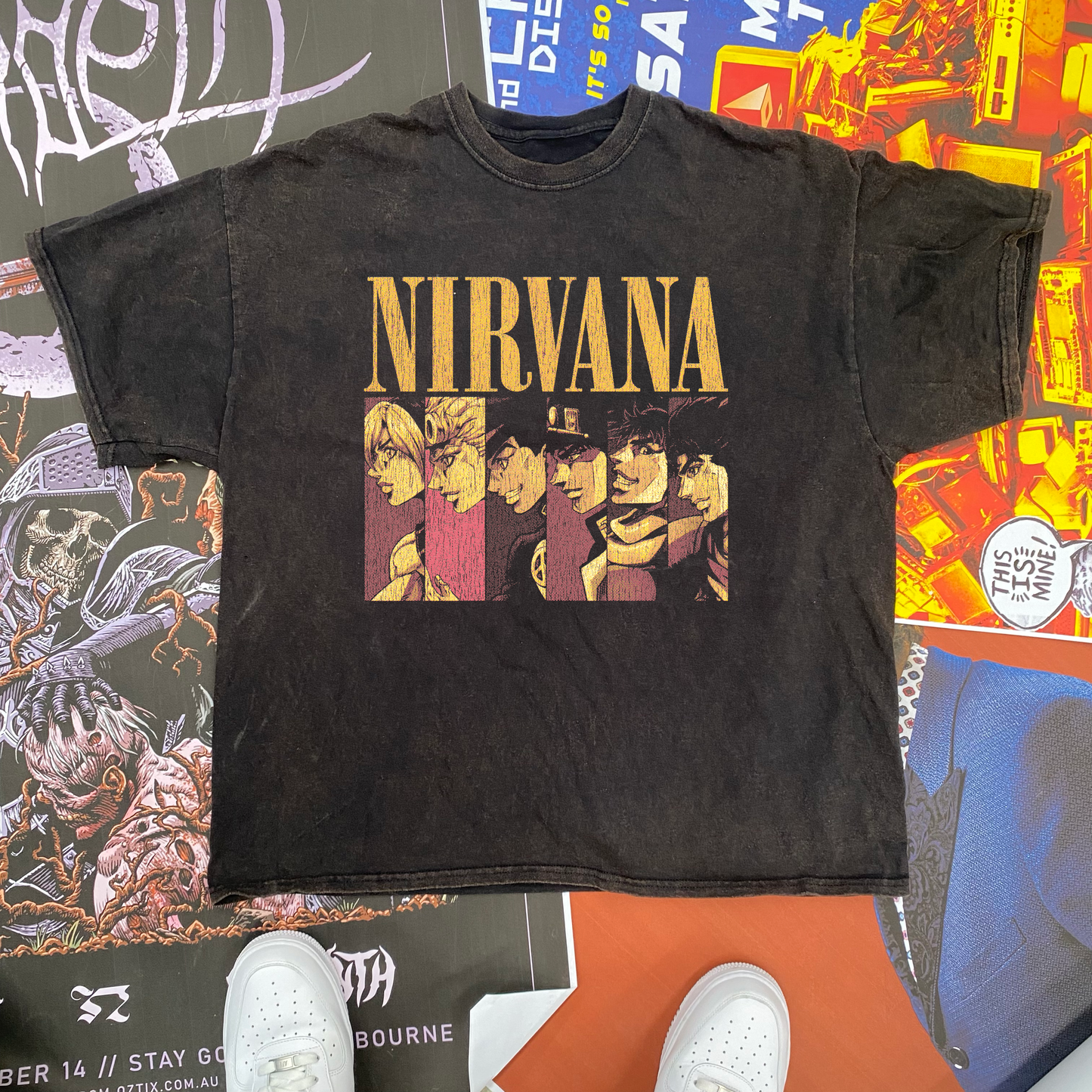 JOJO'S NIRVANA PARODY BLACK T-SHIRT