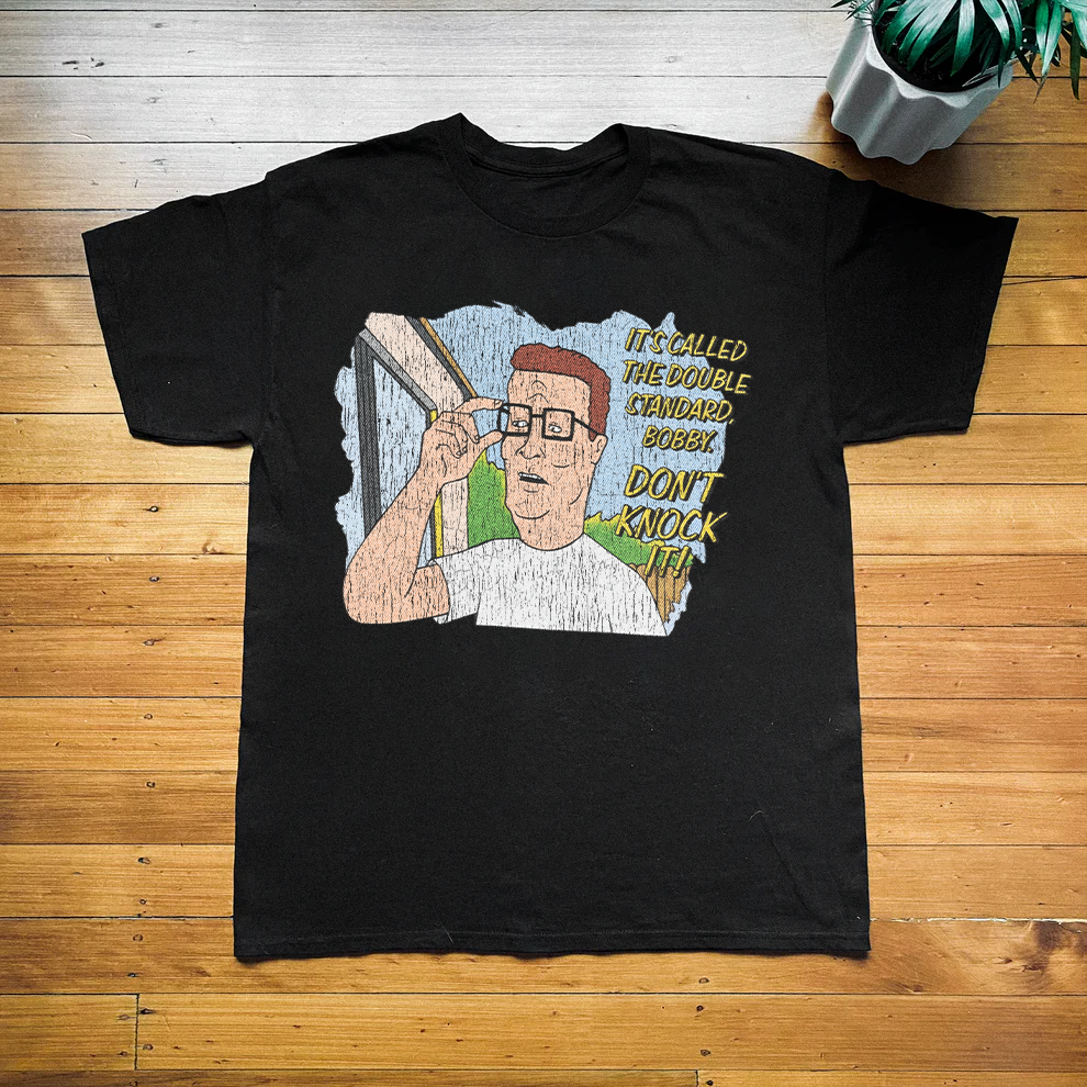 King Of The Hill "Double Standard" Washed Black Tee