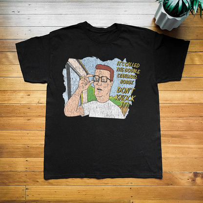King Of The Hill "Double Standard" Washed Black Tee