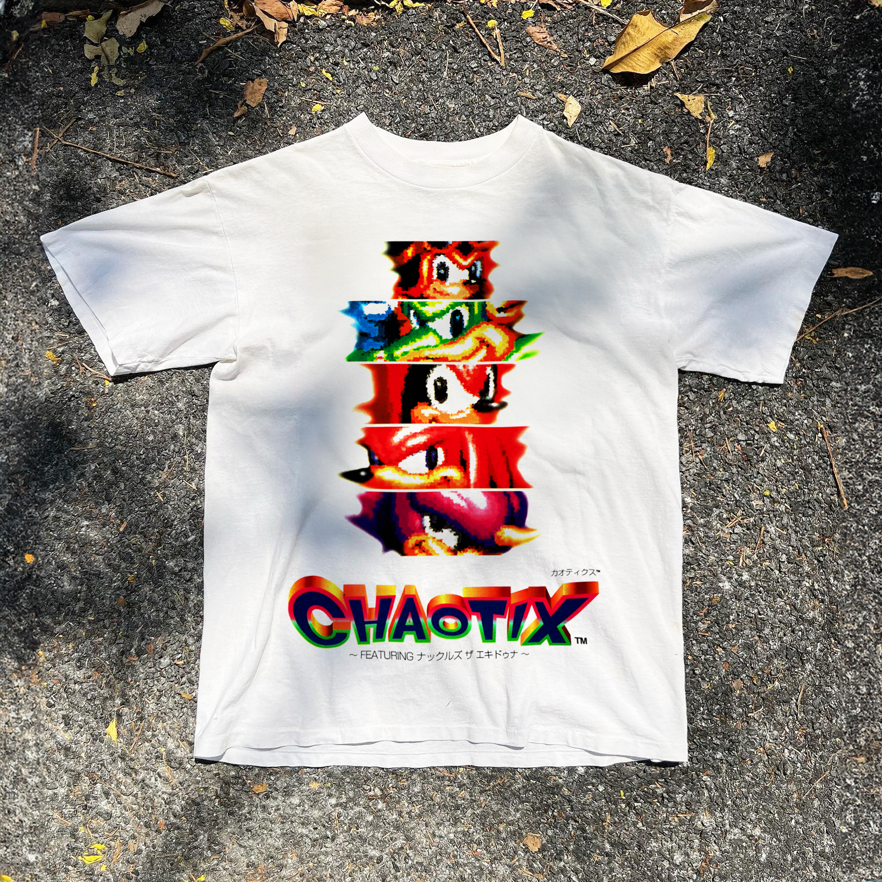 90s JAPANESE 'KNUCKLES CHAOTIX' WHITE T-SHIRT