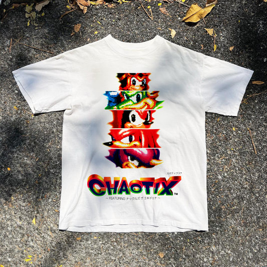 90s JAPANESE 'KNUCKLES CHAOTIX' WHITE T-SHIRT